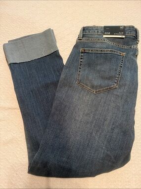 a.n.a Straight Leg Jeans 14 Tall 14T Raw Edge NWT